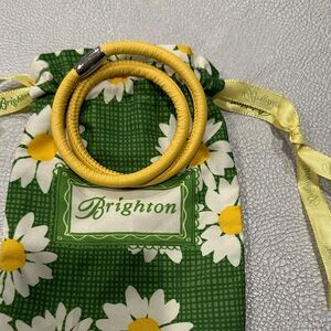 Brighton  Yellow Woodstock Leather Bracelet